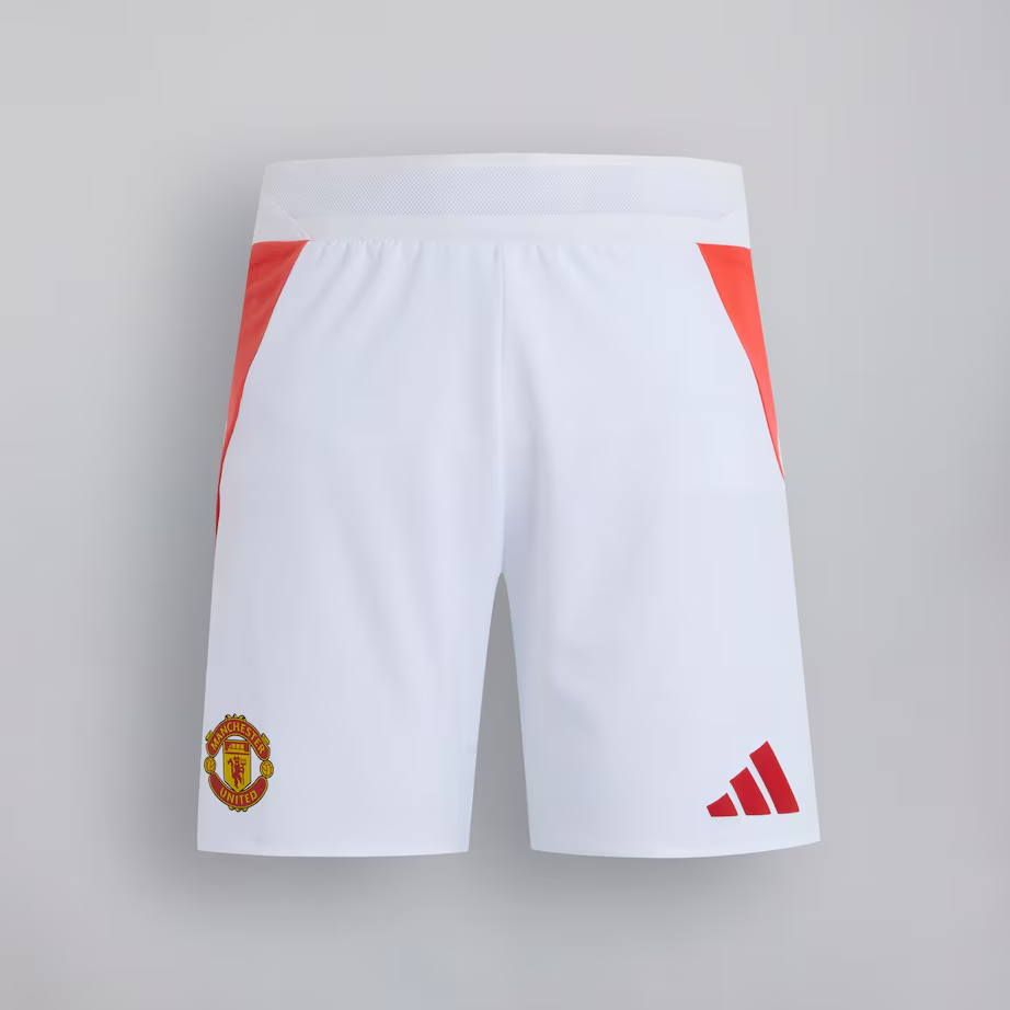 Manchester United 24-25 Home Authentic Shorts Weiß With Custom Printing_01 Kollektion – Exklusive Manchester United FC Trikots und Fanartikel