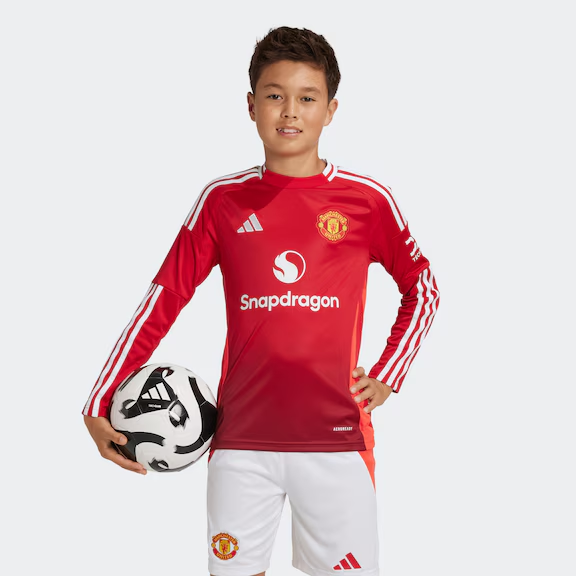 Manchester United 24-25 Langarm Home Trikot Kinder_01 Kollektion – Exklusive Manchester United FC Trikots und Fanartikel
