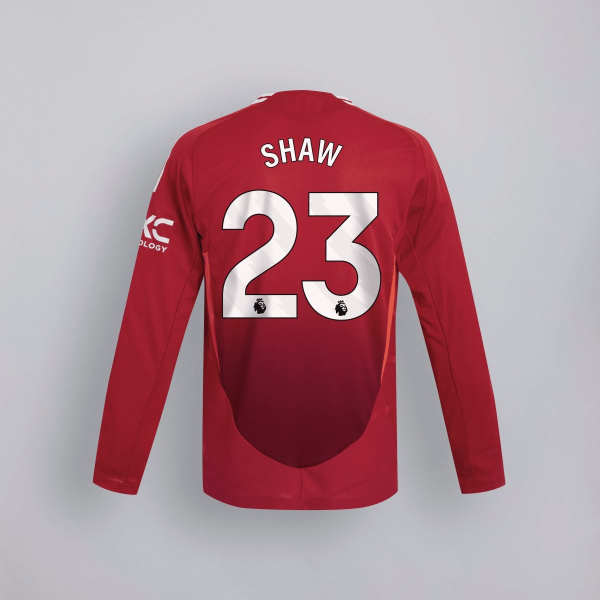 manchester united 2425 langarm home authentic trikot – 23  luke shaw Kollektion – Exklusive Manchester United FC Trikots und Fanartikel