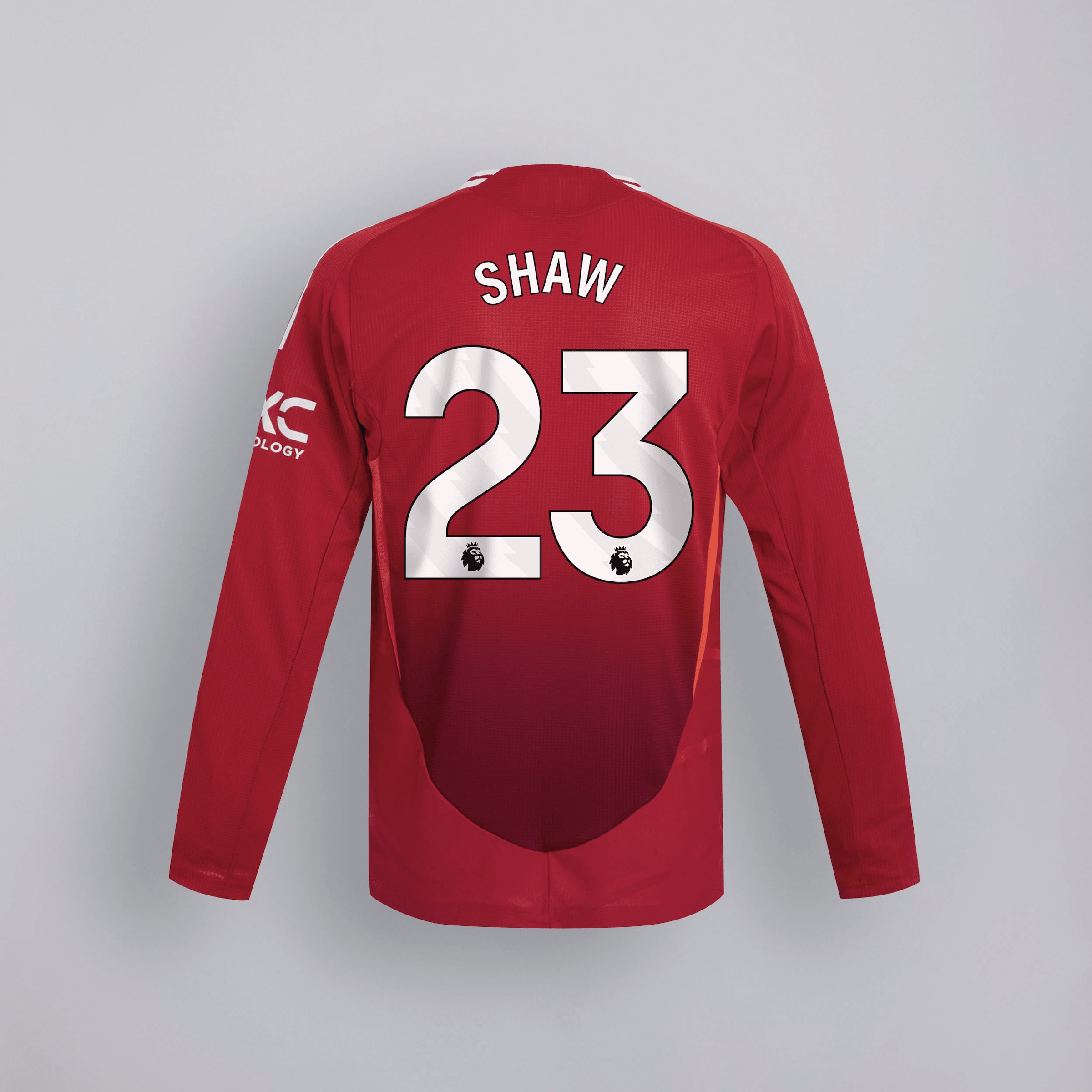 manchester united 2425 langarm home authentic trikot – 23  luke shaw Kollektion – Exklusive Manchester United FC Trikots und Fanartikel